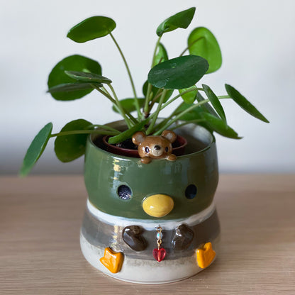 Colvert & ourson - Petit Pot de fleur