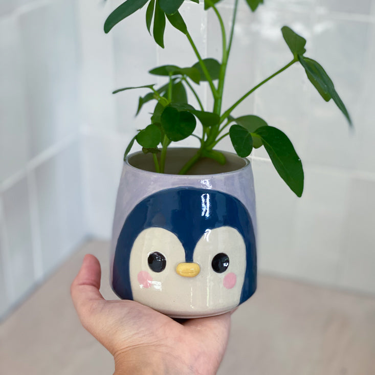 Portrait du Pingouin -  Pot de fleur