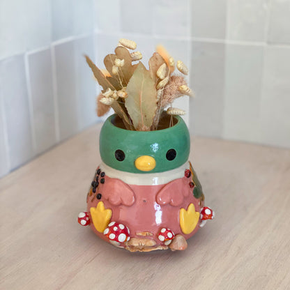 Canard Automnal - Vase non percé - DÉFAUT D'ÉMAIL