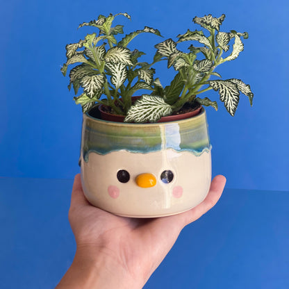 Canard Coulure vert pré 02 - Pot de fleur