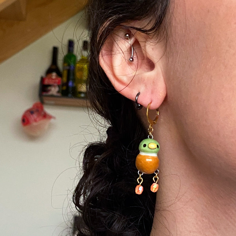 Canards colvert - Paire de boucles d'oreilles