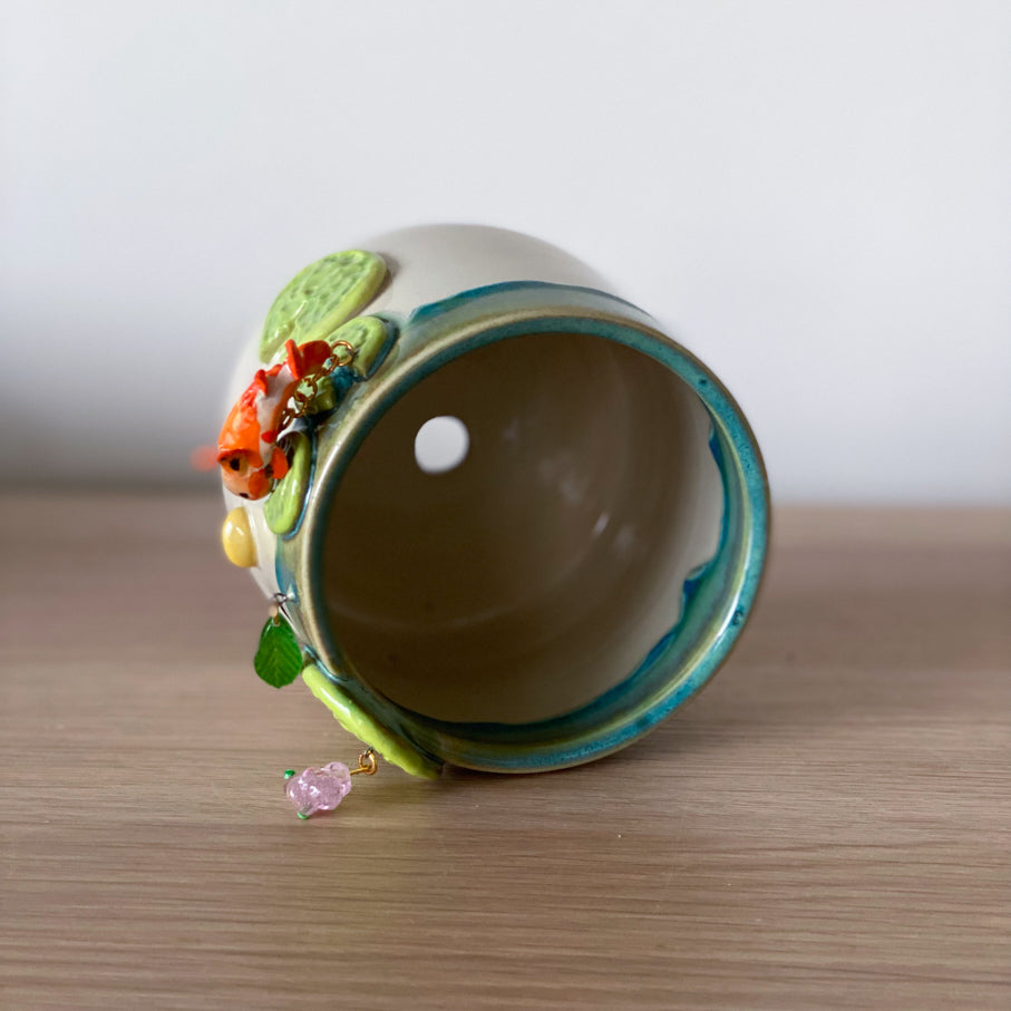 Canard Nenuphar - Pot de fleur avec breloques