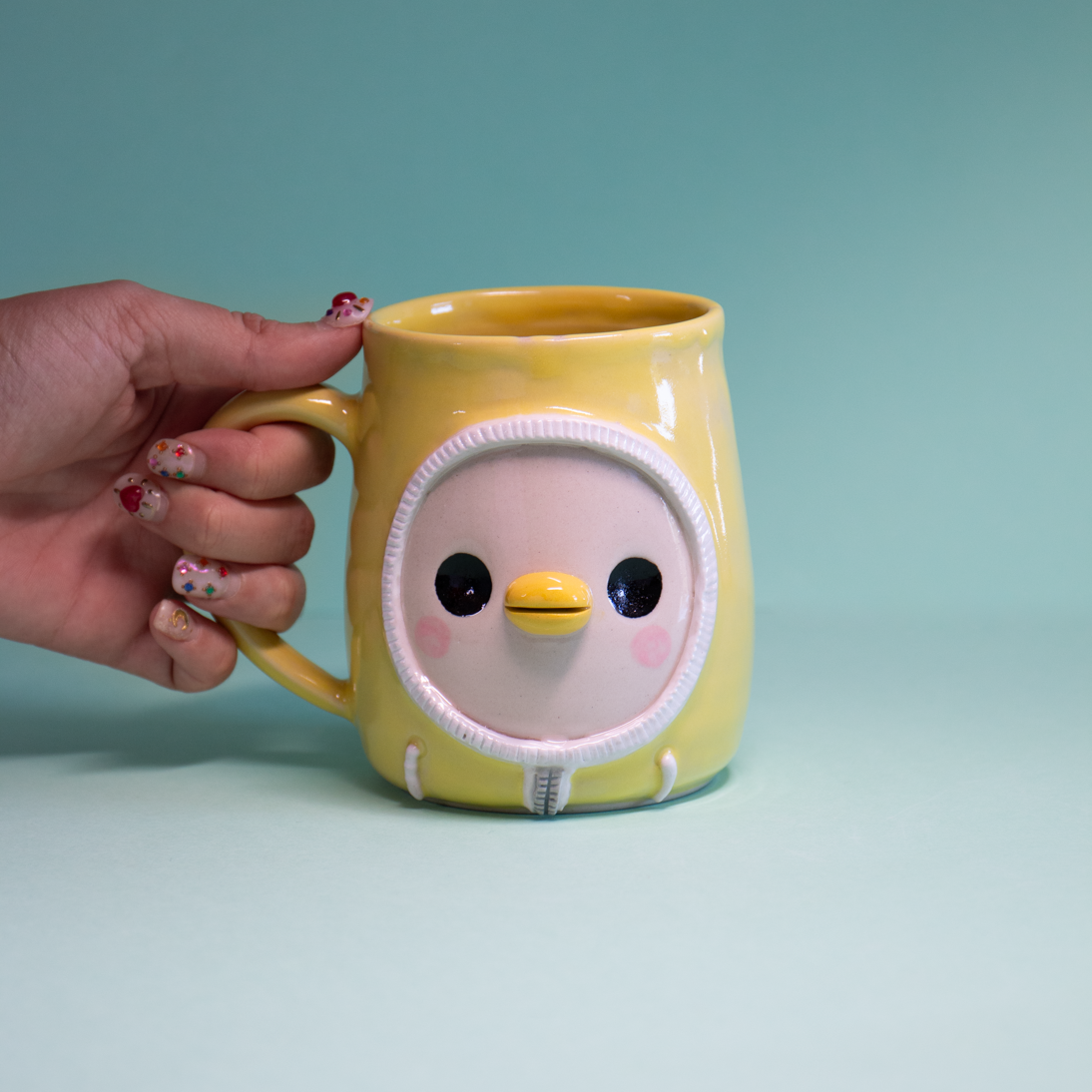 Ciré Jaune - Tasse 400ml Recto Verso - Leger défaut d'émaillage
