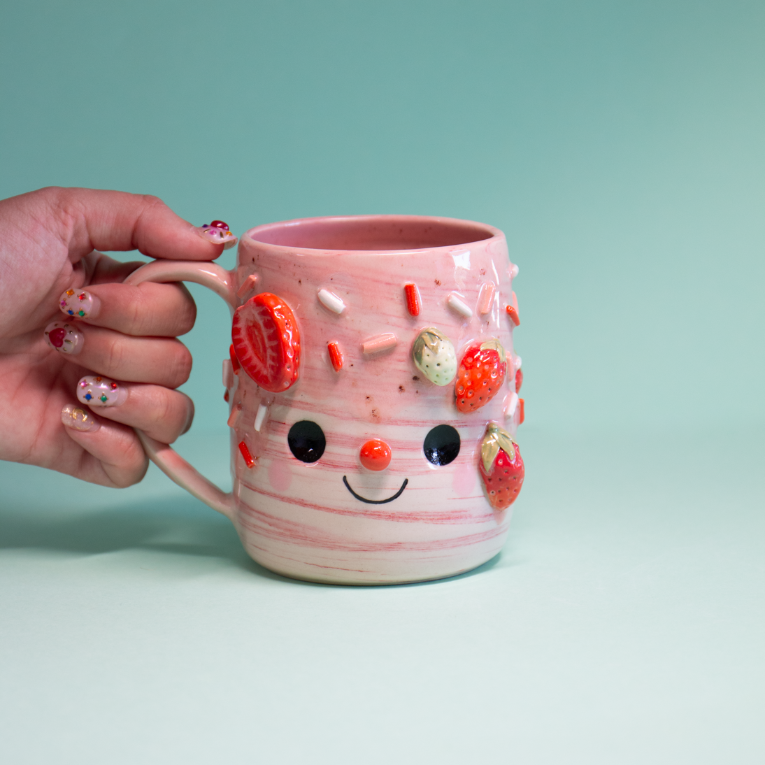 Marbré Fraises (Terre mêlée) - Tasse 450ml Recto Verso